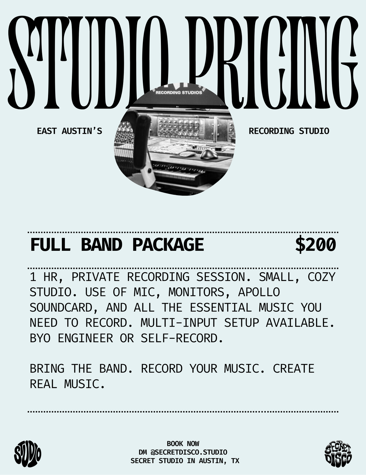 RECORDING: FULL BAND PACKAGE