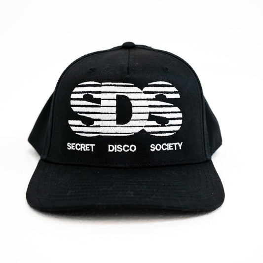 Black cap with 'Secret Disco Society' logo on a white background